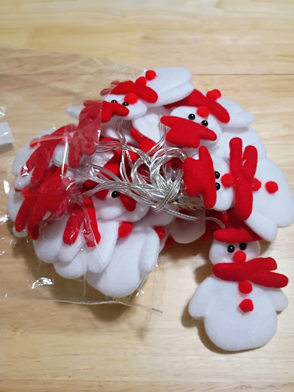 Festive Red & White Snowman String Lights - Holiday Party Decor